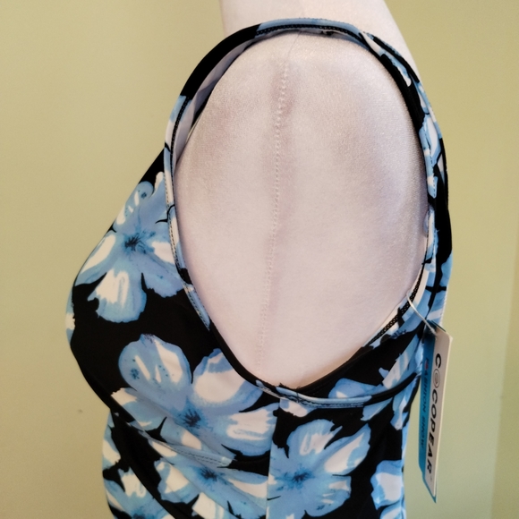 NWT COCOPEAR Women's Shaping Body One Piece Swim Dress Floral Tummy Control Sz S - Picture 7 of 16